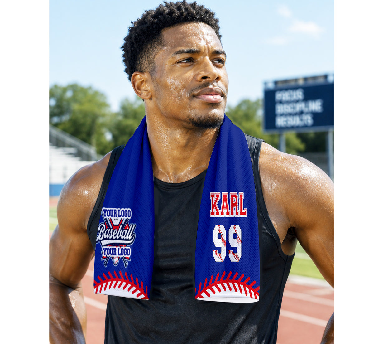 Personalized Baseball Player Cooling Sports Towel | Name and Number
