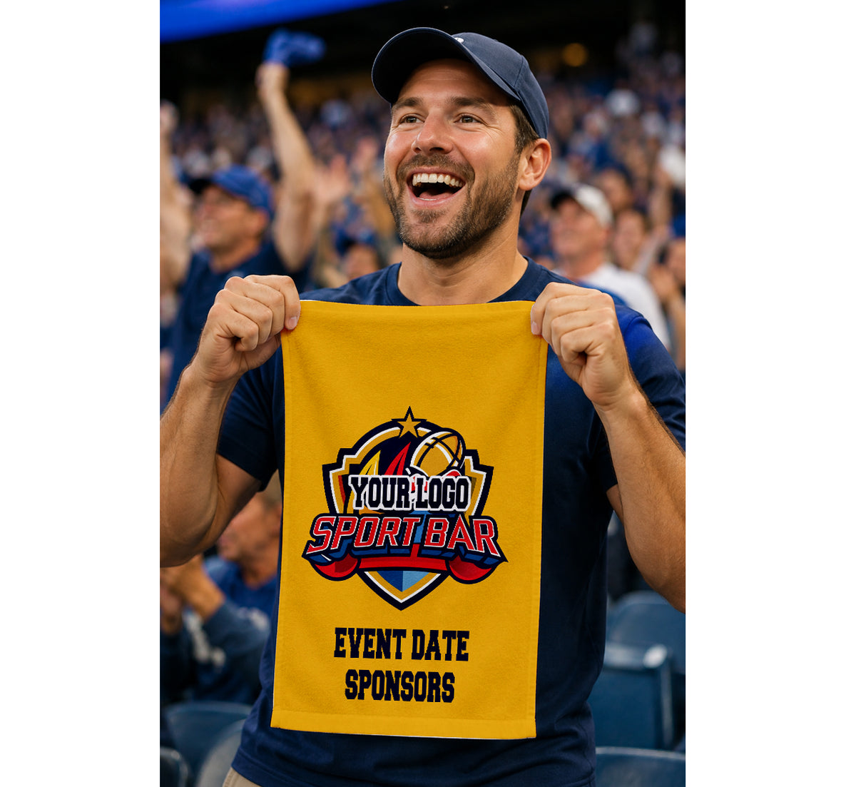 Custom Promotional Towel | 11x18 Sports Rally | Personalized Event Giveaway