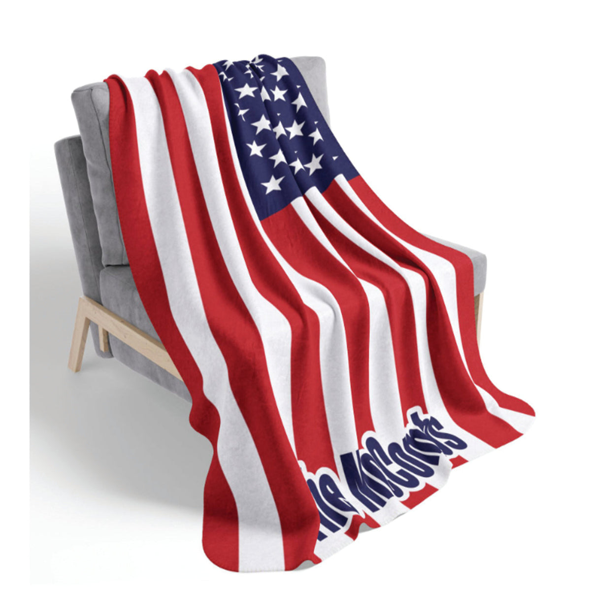 Custom American Flag Blanket with Name