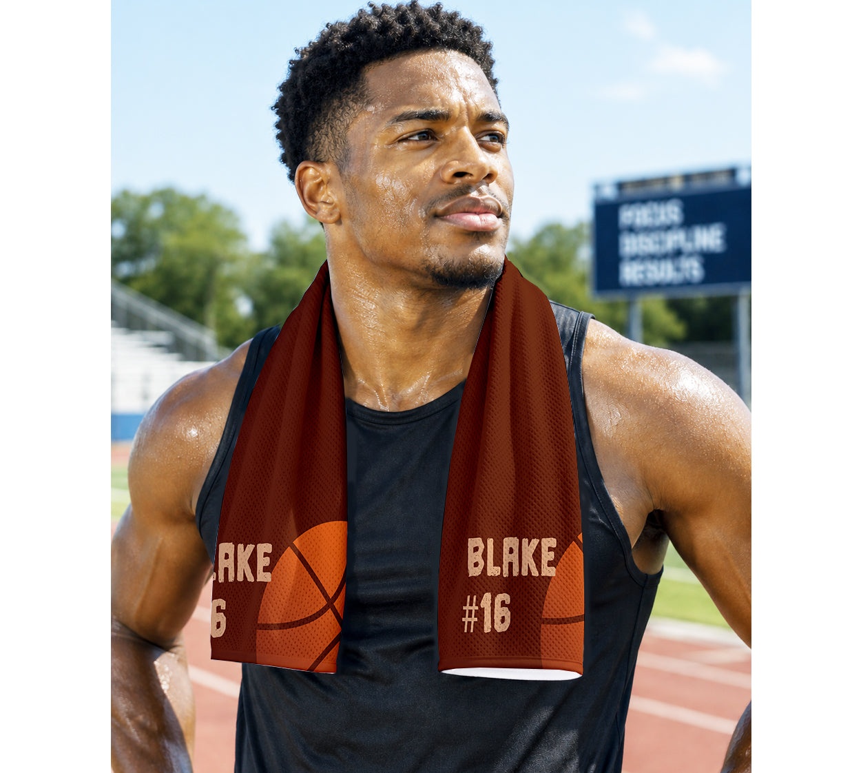 Personalized Basketball Player Cooling Sports Towel | Name and Number