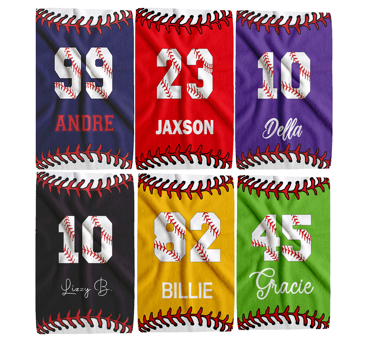 Personalized Baseball Sports Towel | Custom Name & Number