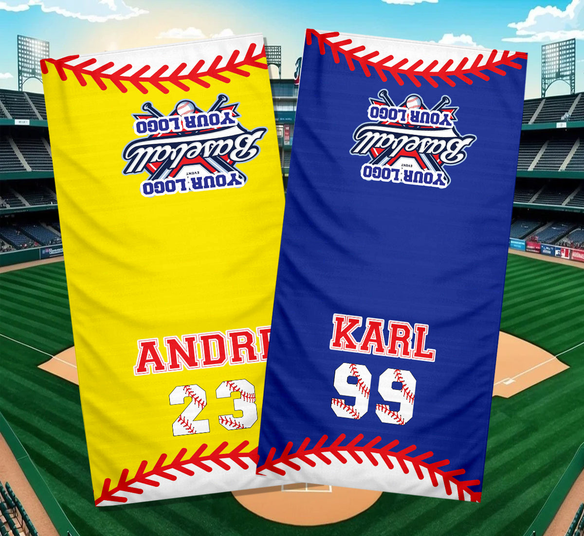 Personalized Baseball Player Cooling Sports Towel | Name and Number
