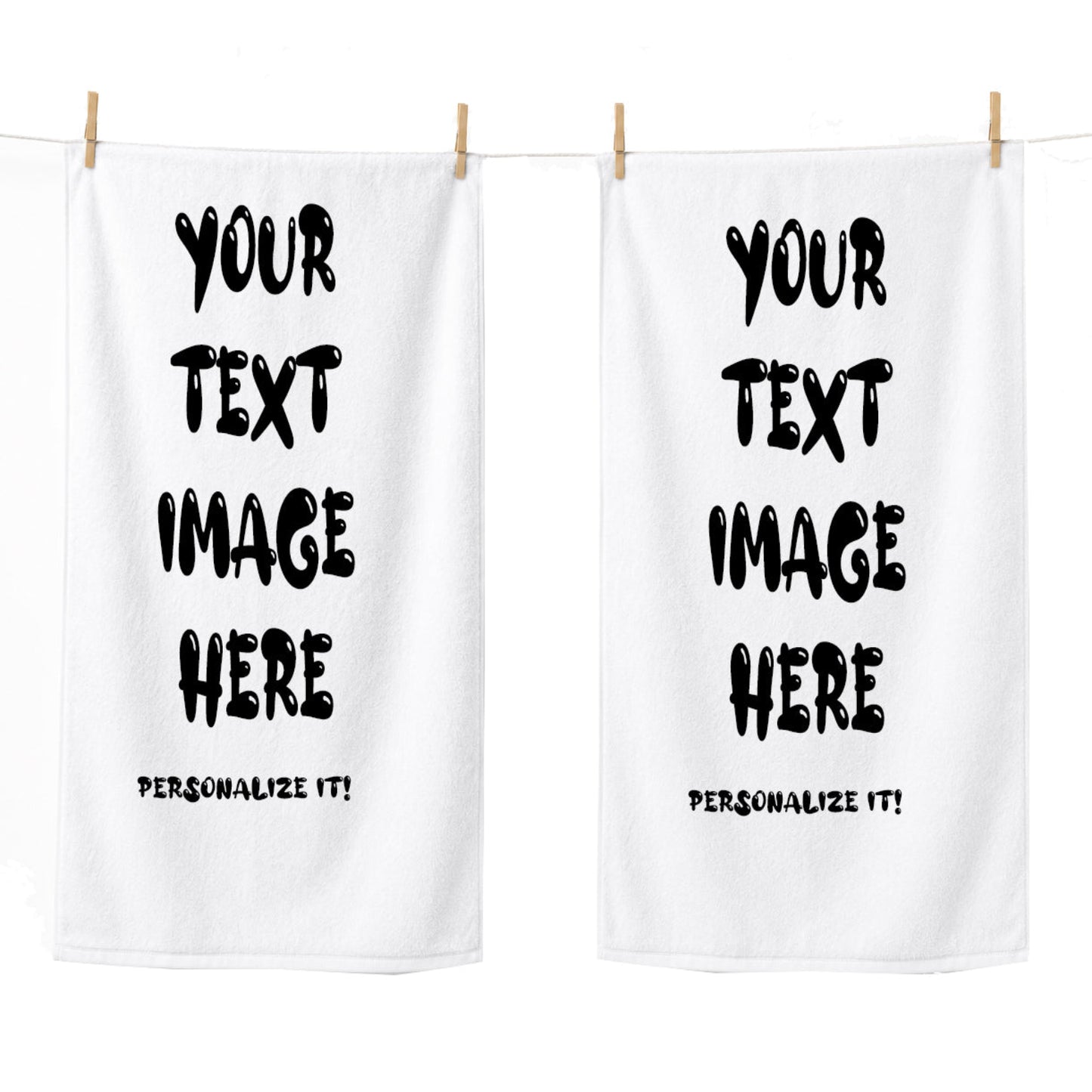 Custom Photo and Text Beach Towel  Design Your Own Personalized Towel
