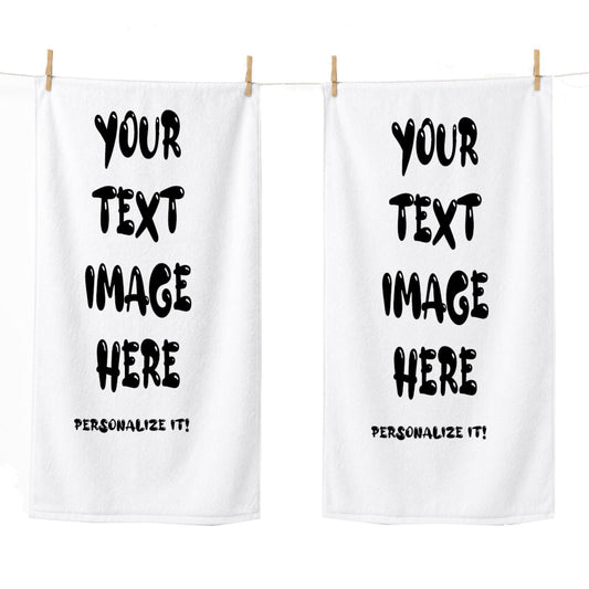 Custom Photo and Text Beach Towel  Design Your Own Personalized Towel