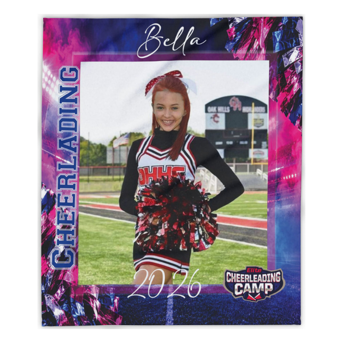 Personalized Cheer Blanket with Team Name and Year, Custom Cheer Gift for Cheerleaders and Coaches