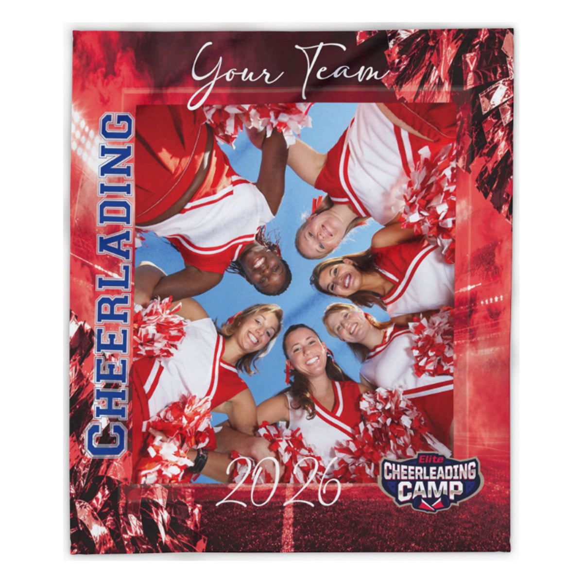 Personalized Cheer Blanket with Team Name and Year, Custom Cheer Gift for Cheerleaders and Coaches