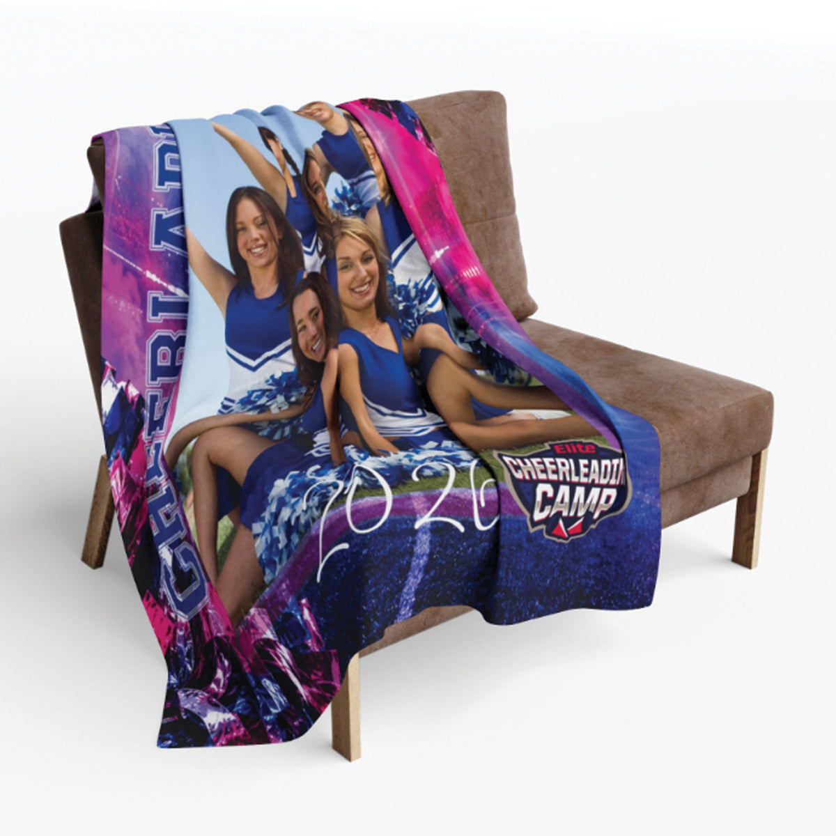 Personalized Cheer Blanket with Team Name and Year, Custom Cheer Gift for Cheerleaders and Coaches