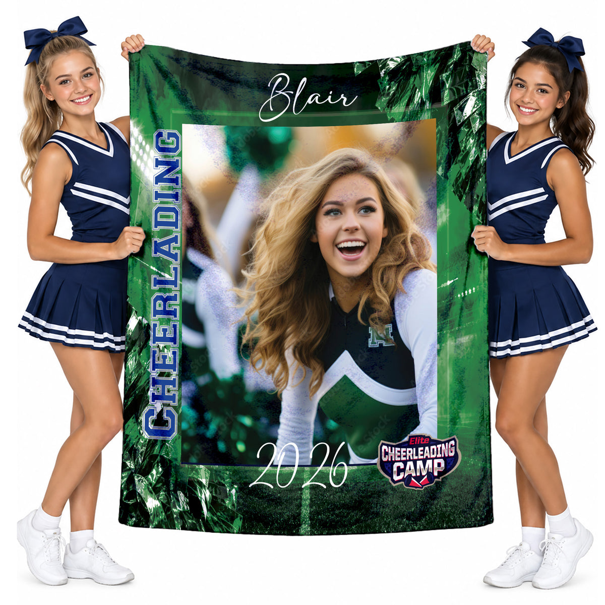 Personalized Cheer Blanket with Team Name and Year, Custom Cheer Gift for Cheerleaders and Coaches