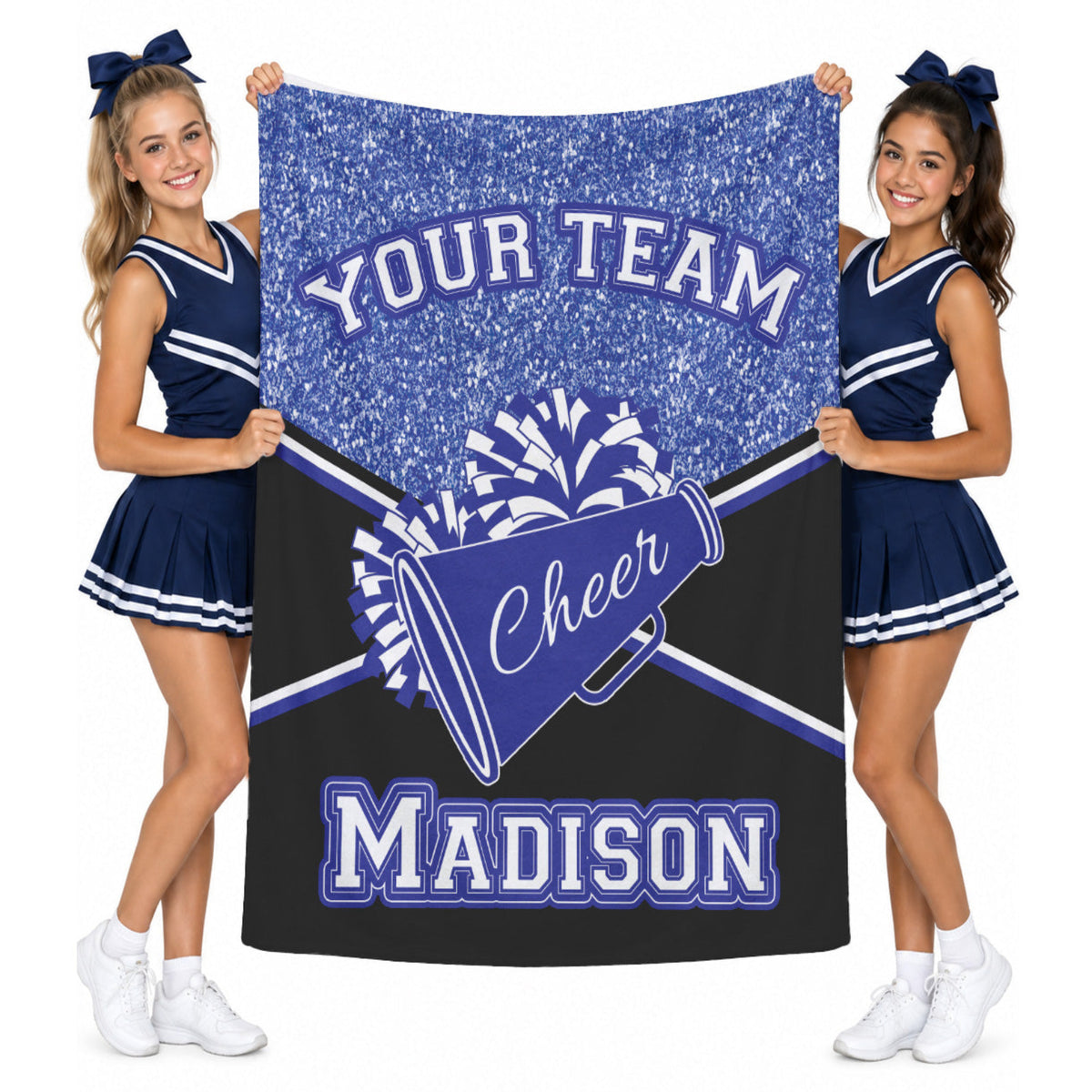 Personalized Cheerleading Blanket | Custom Name & Team Color Cheer Gift