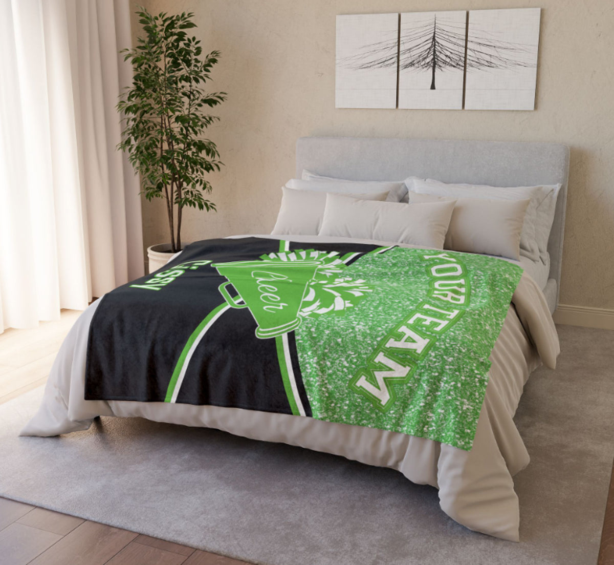 Personalized Cheerleading Blanket | Custom Name & Team Color Cheer Gift