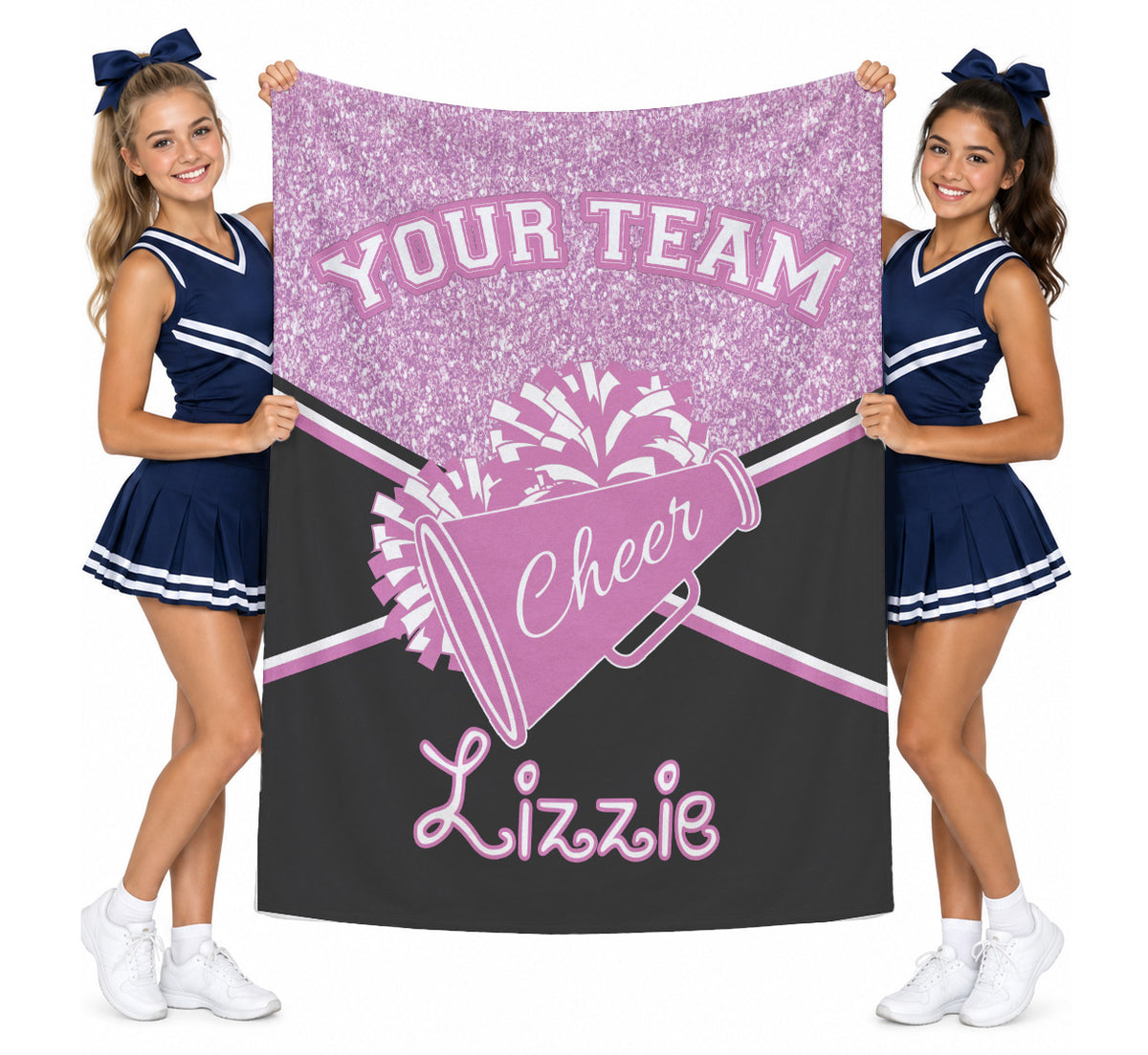 Personalized Cheerleading Blanket | Custom Name & Team Color Cheer Gift