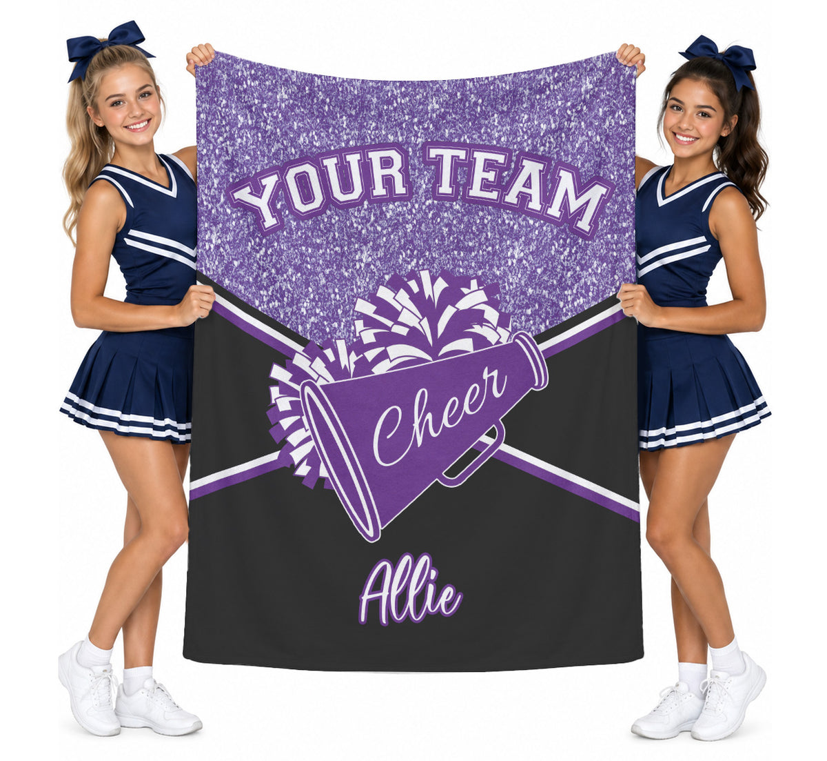 Personalized Cheerleading Blanket | Custom Name & Team Color Cheer Gift