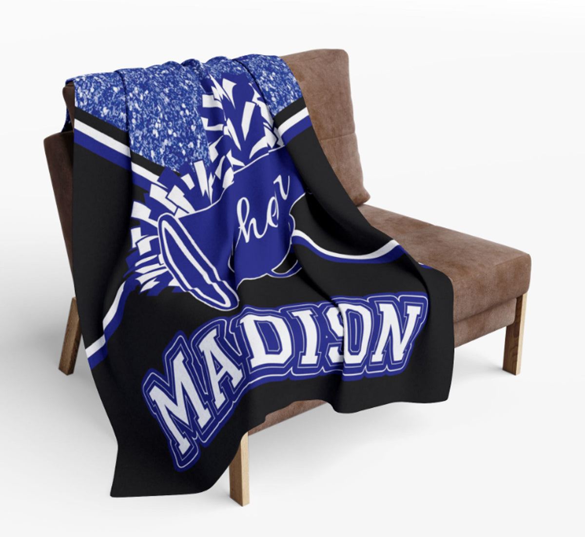 Personalized Cheerleading Blanket | Custom Name & Team Color Cheer Gift