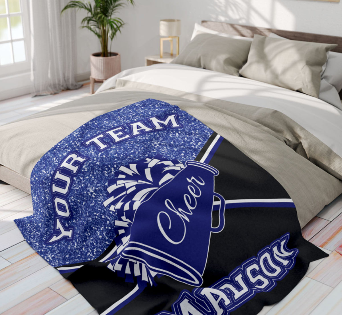 Personalized Cheerleading Blanket | Custom Name & Team Color Cheer Gift