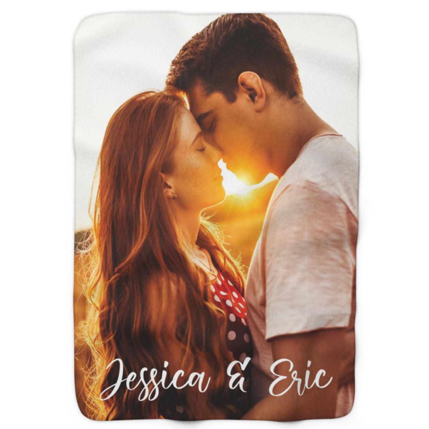 Personalized Photo Blanket with Text | Custom Couple Photo Throw Gift