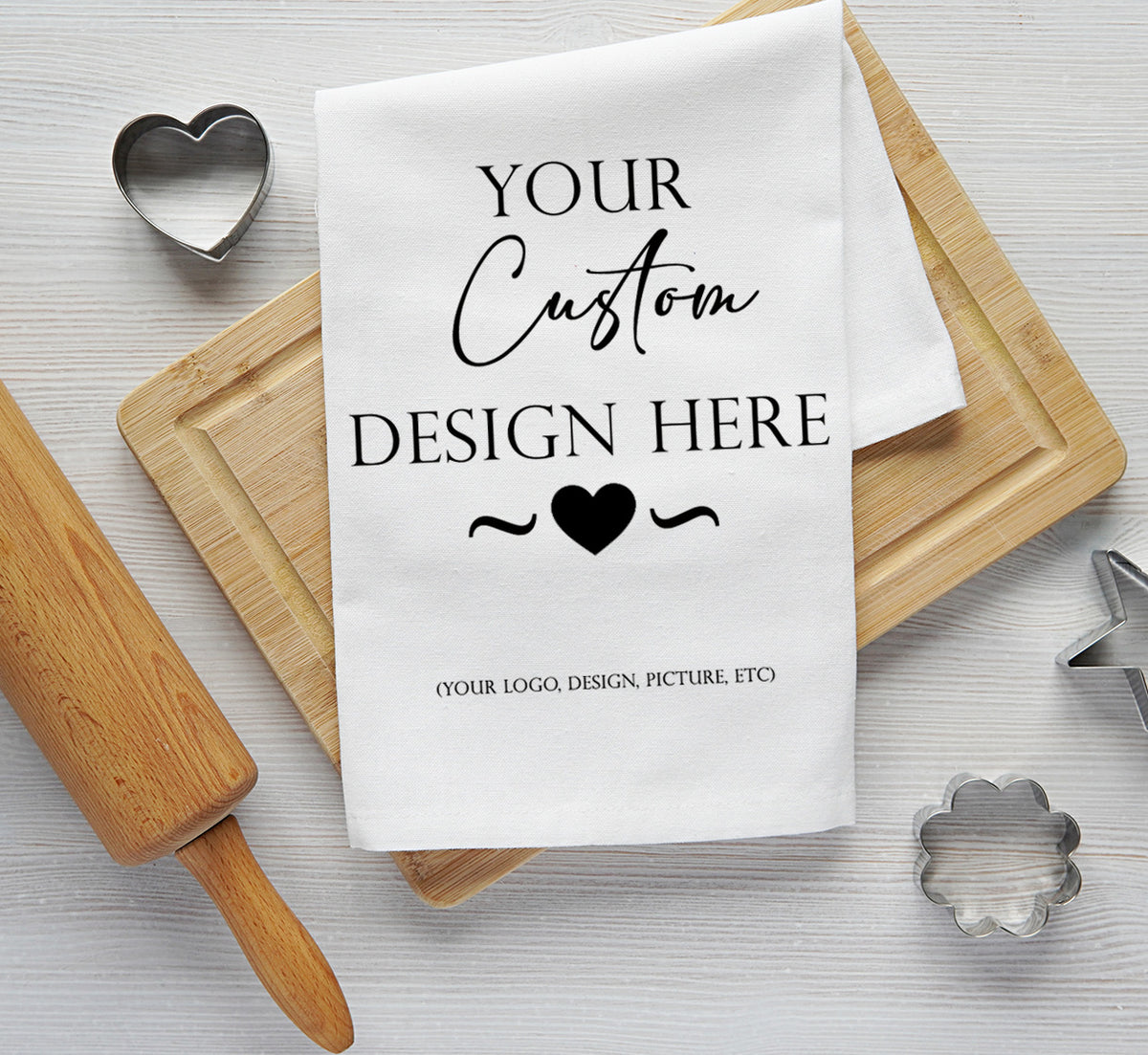 Custom Design Tea Towel | Upload Your Own Logo, Photo, or Text