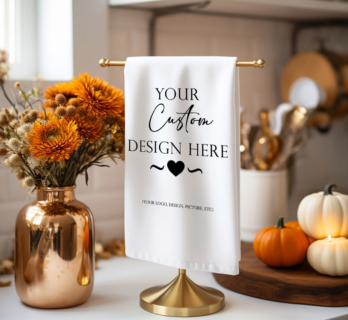Custom Design Tea Towel | Upload Your Own Logo, Photo, or Text