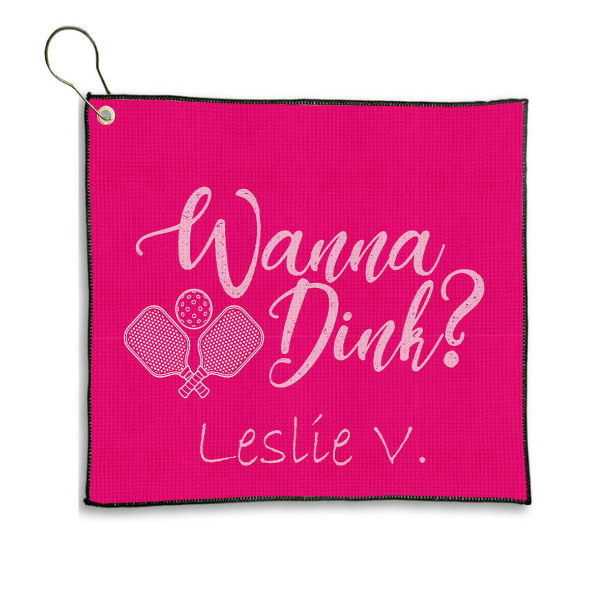 Personalized Pickleball Ladies Wanna Dink Golf Towel