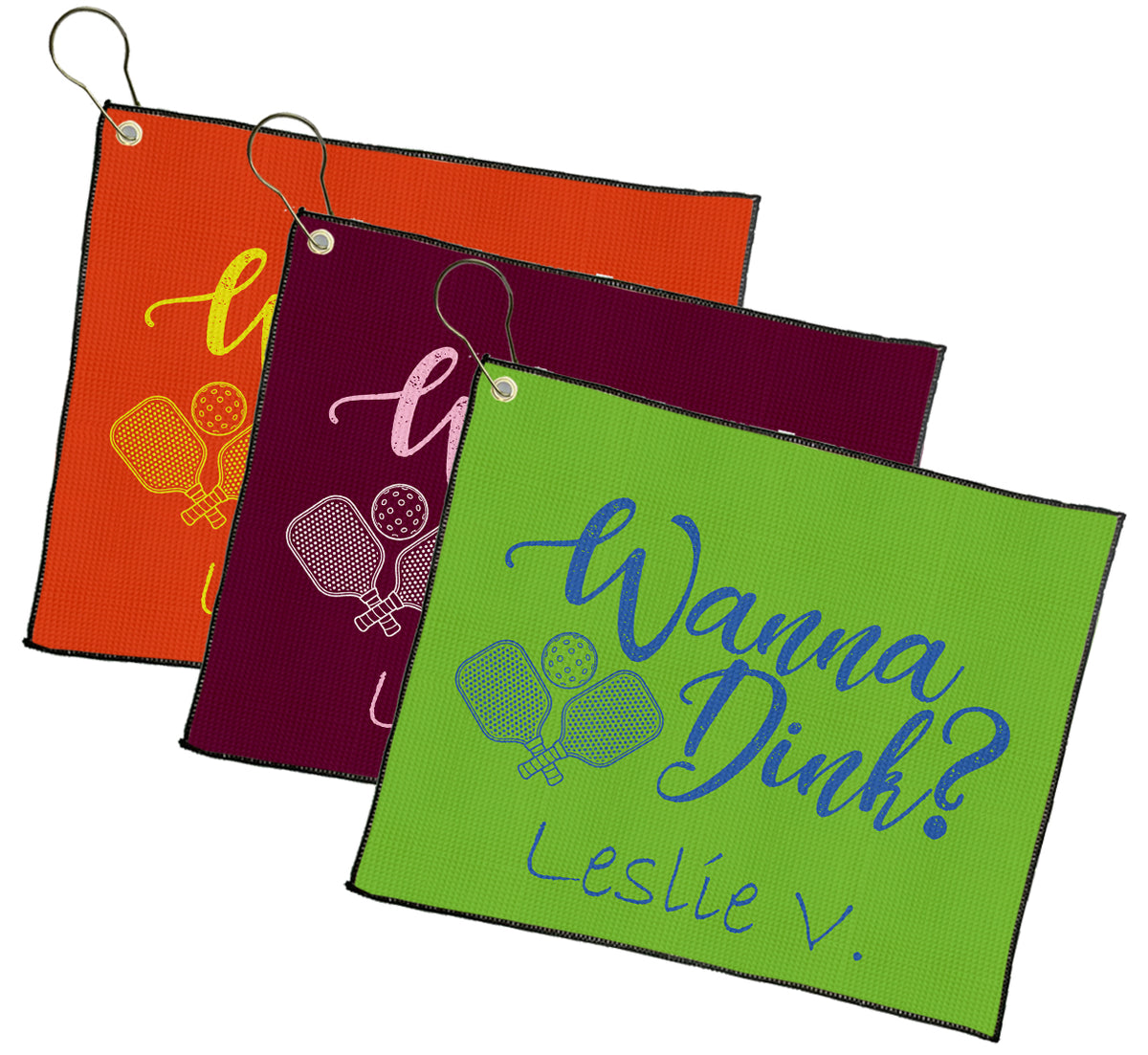 Personalized Pickleball Ladies Wanna Dink Golf Towel