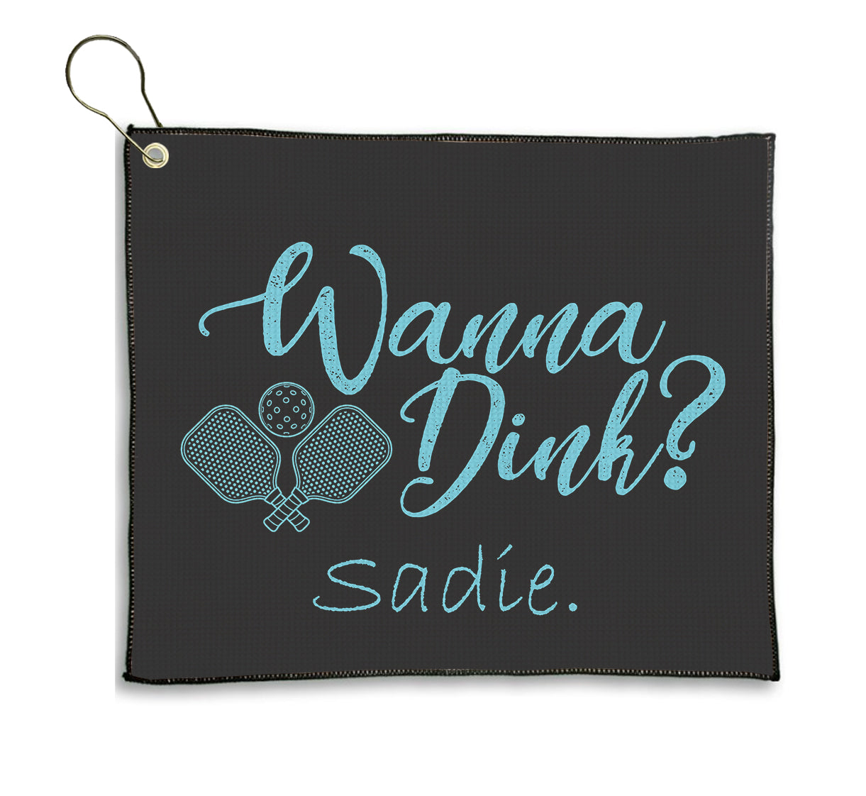 Personalized Pickleball Ladies Wanna Dink Golf Towel