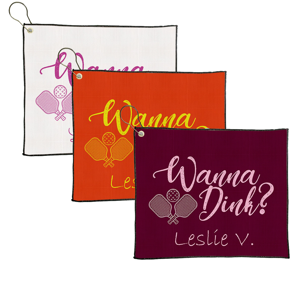 Personalized Pickleball Ladies Wanna Dink Golf Towel