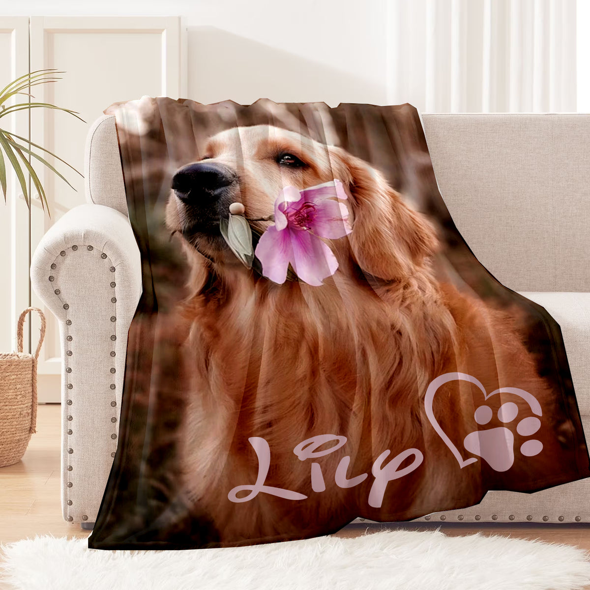 Personalized Pet Photo Blanket | Cat or Dog