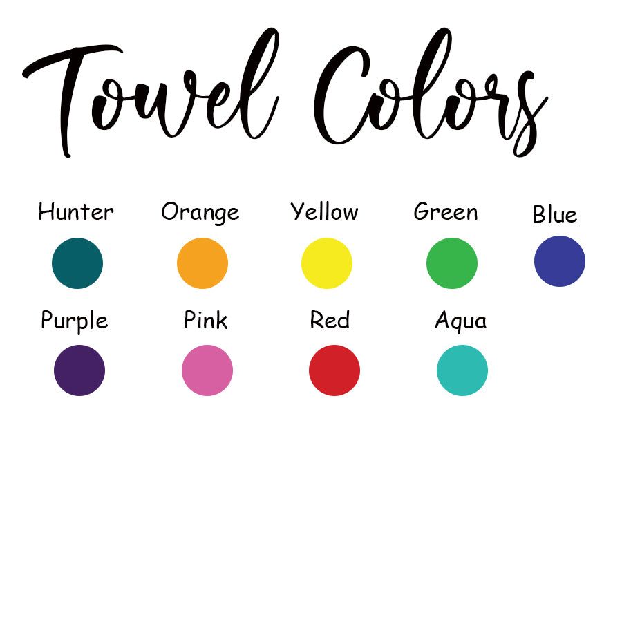 Towel Color chart with 9 colors to choose from