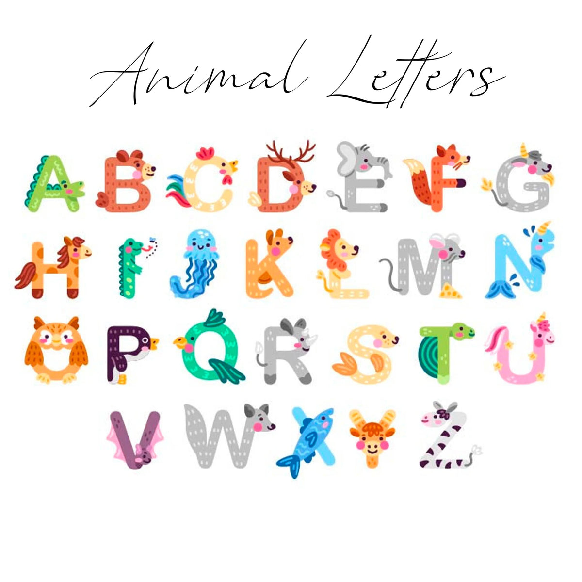 Animal letter chart