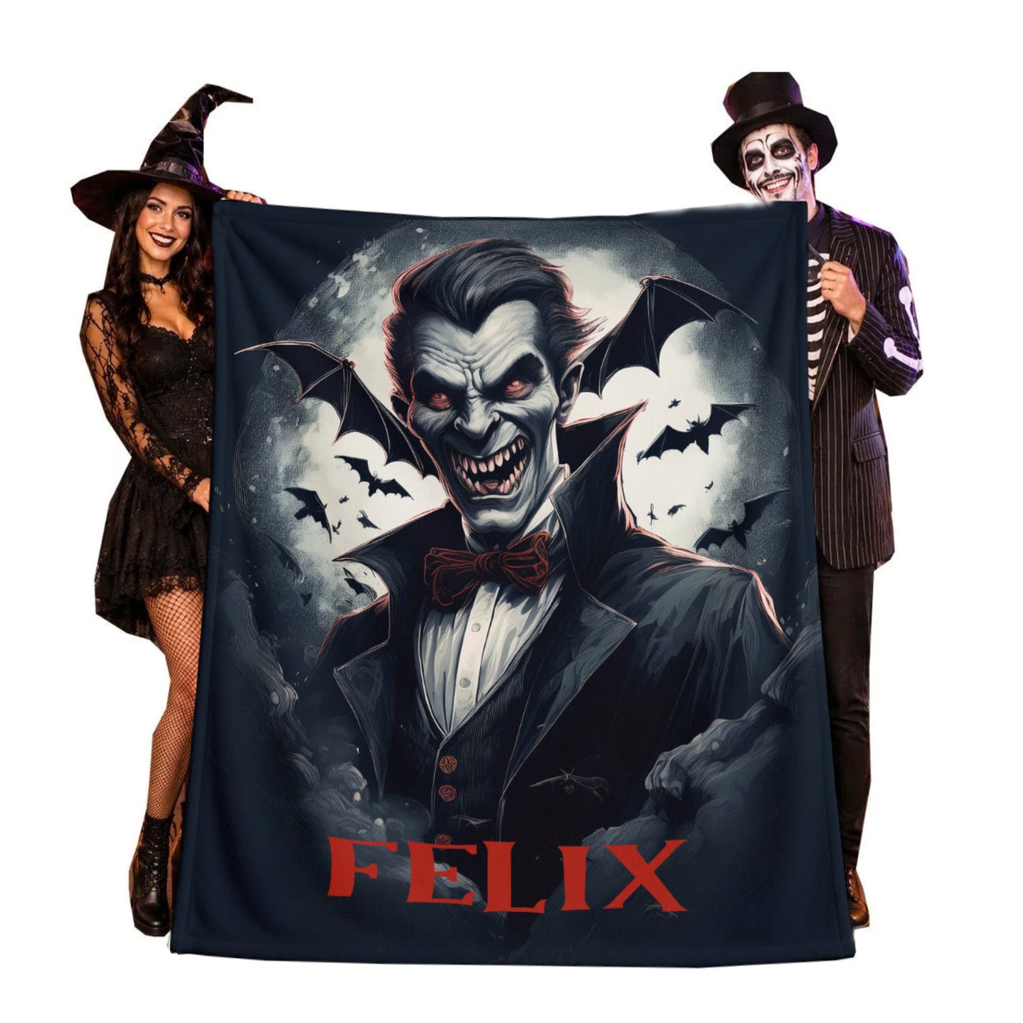 Personalized Gothic Vampire Bat Blanket