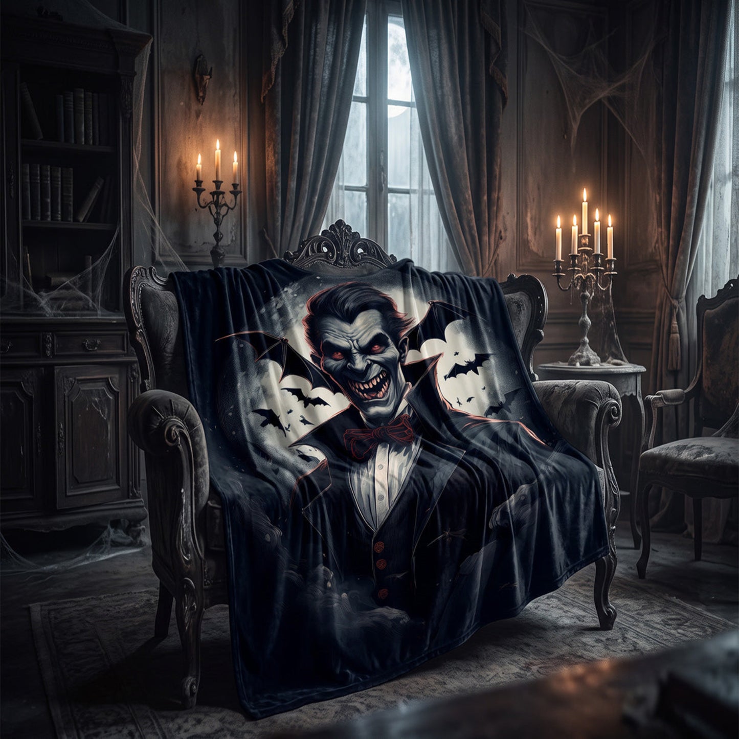Personalized Gothic Vampire Bat Blanket