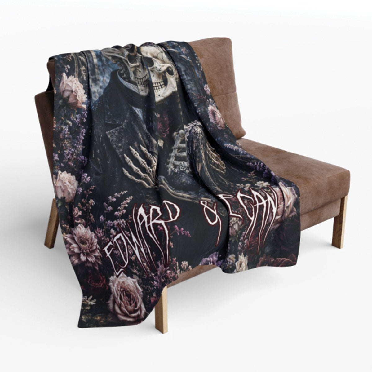 Personalized Skeleton Couple Floral Blanket | Til Death Do Us Part