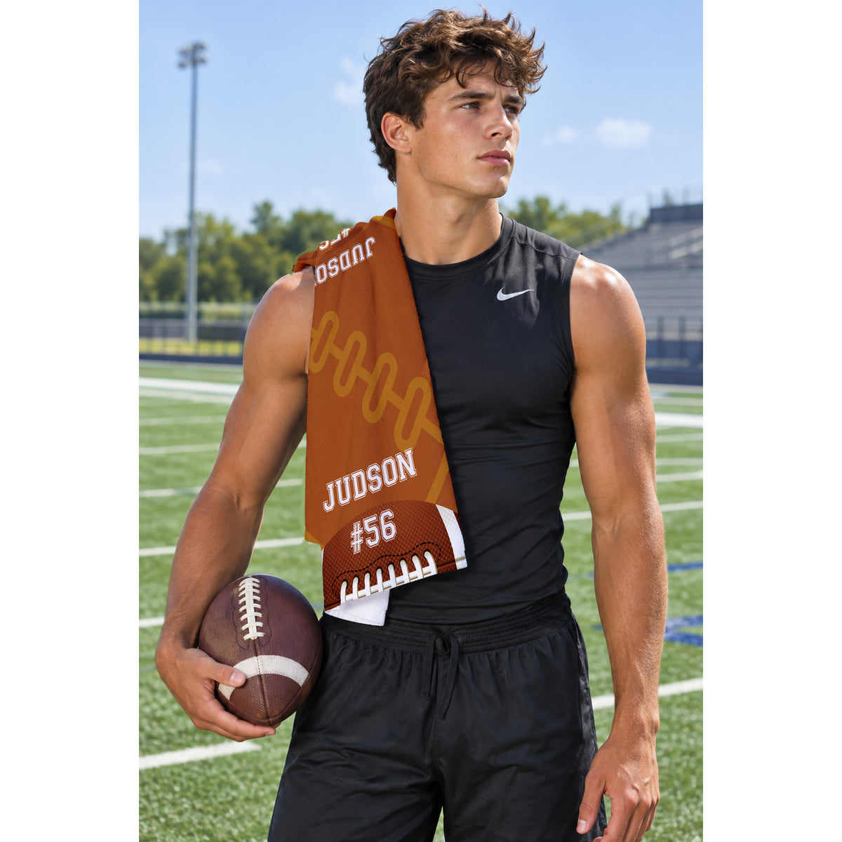 Personalized Football Player Cooling Sports Towel | Name and Number
