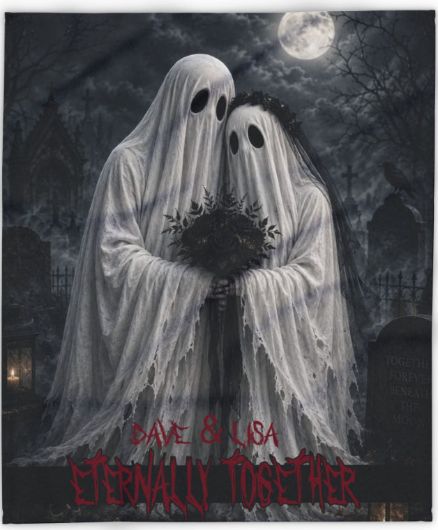Personalized Ghost Wedding in Cemetery Blanket