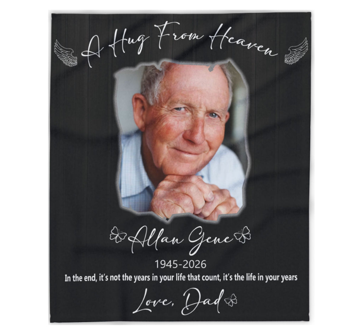 Personalized Memorial Hug From Heaven Photo Blanket