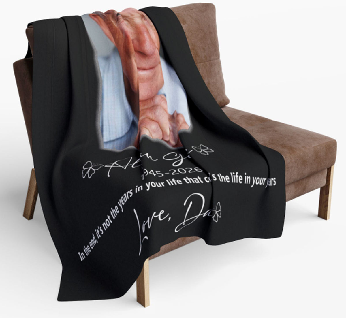 Personalized Memorial Hug From Heaven Photo Blanket