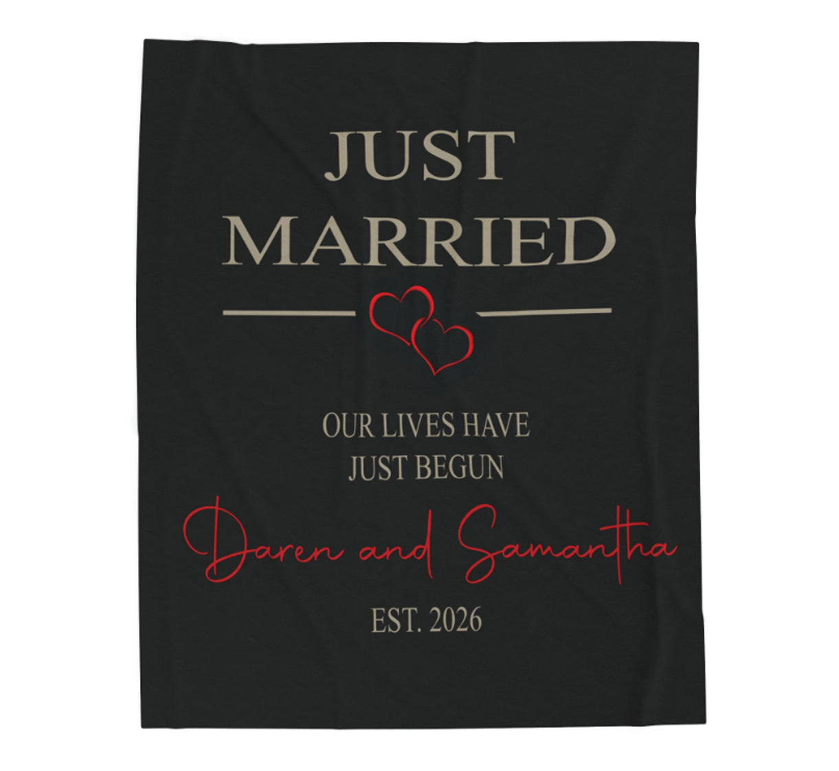 Personalized Just Married Blanket | Custom Names & Est. Date Design