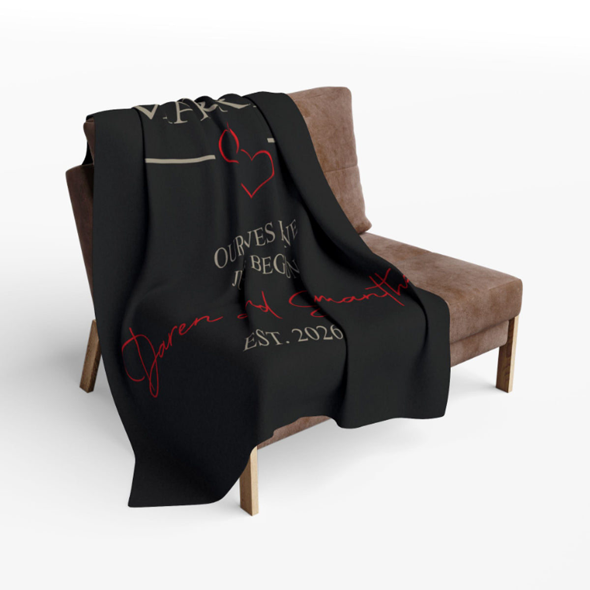 Personalized Just Married Blanket,  Custom Names & Est. Date Design