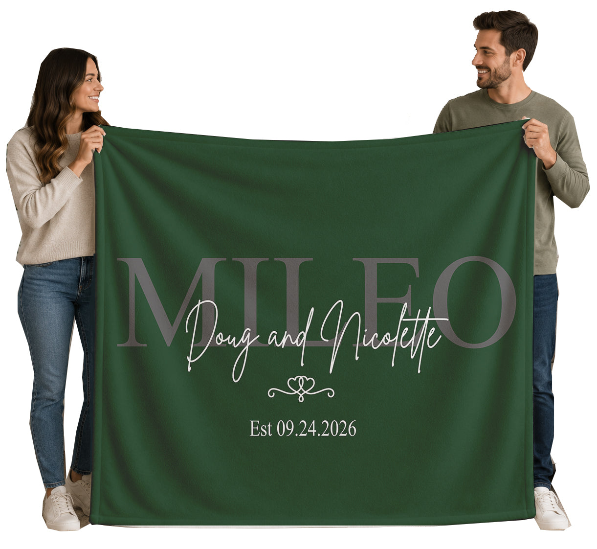 Personalized Wedding Name Blanket | Custom Last Name & Est. Date Throw
