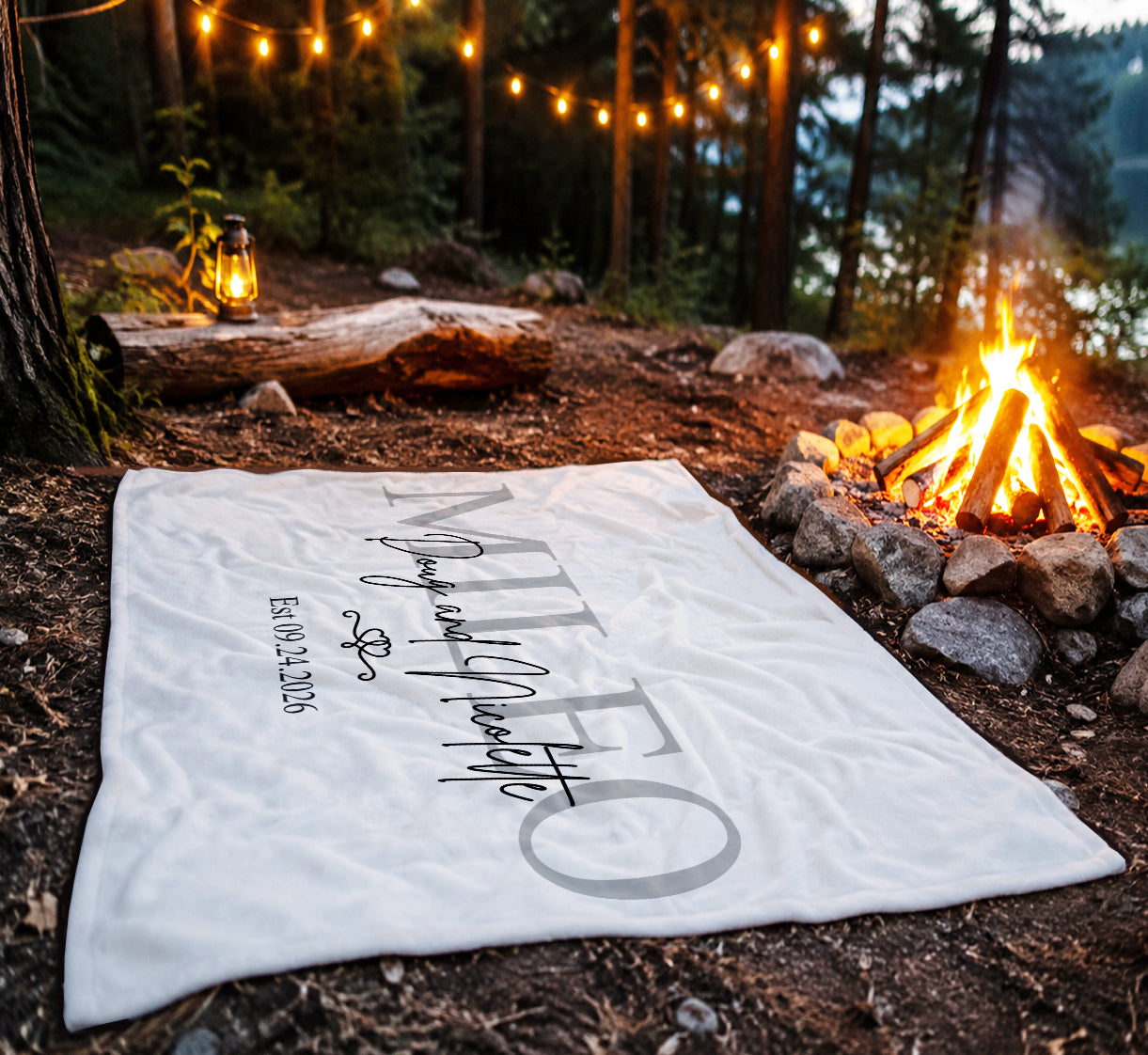 Personalized Wedding Name Blanket | Custom Last Name & Est. Date Throw