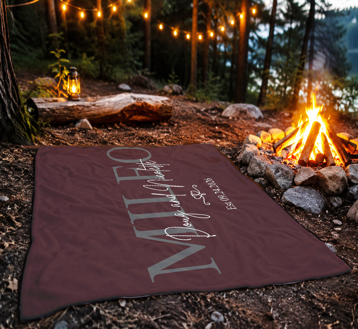 Personalized Wedding Name Blanket | Custom Last Name & Est. Date Throw