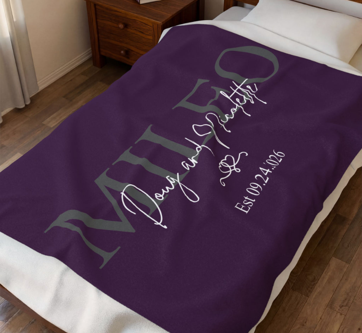 Personalized Wedding Name Blanket | Custom Last Name & Est. Date Throw