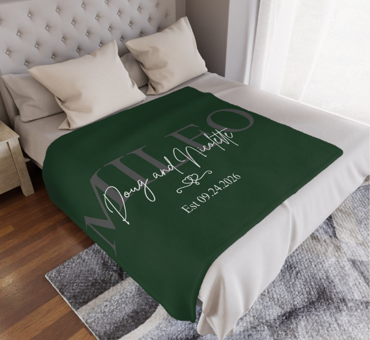 Personalized Wedding Name Blanket | Custom Last Name & Est. Date Throw