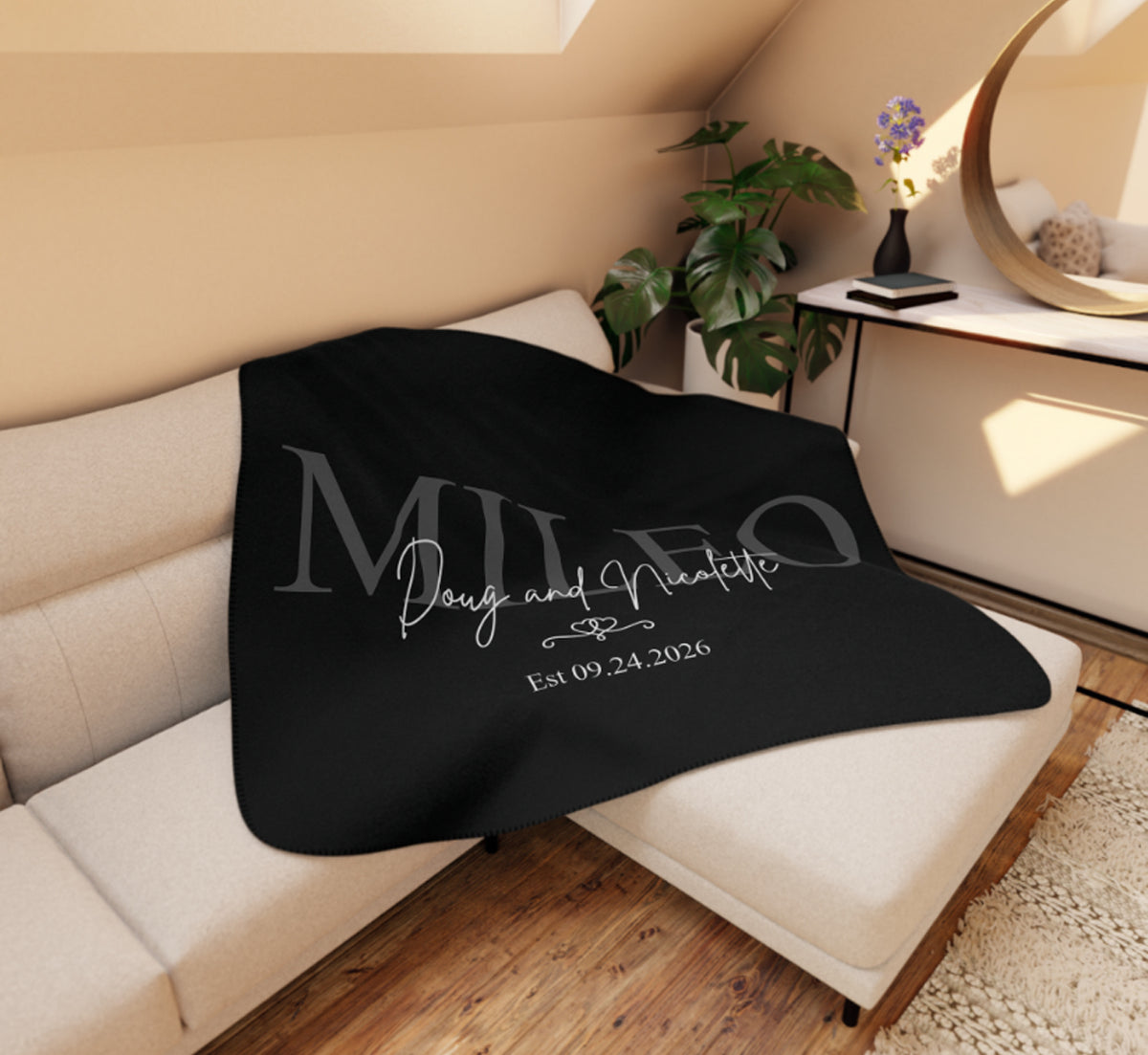 Personalized Wedding Name Blanket | Custom Last Name & Est. Date Throw