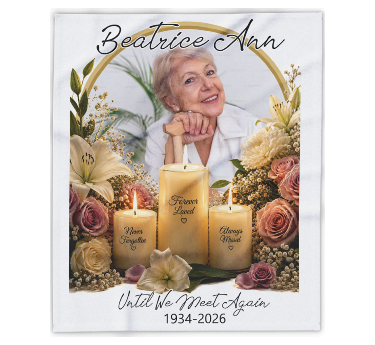 Personalized Memorial Until We Meet Again Photo Blanket