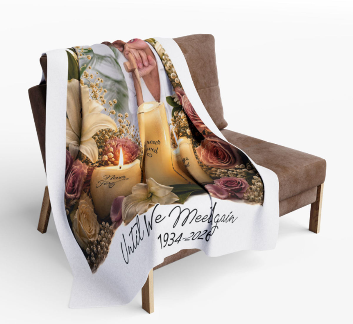 Personalized Memorial Until We Meet Again Photo Blanket