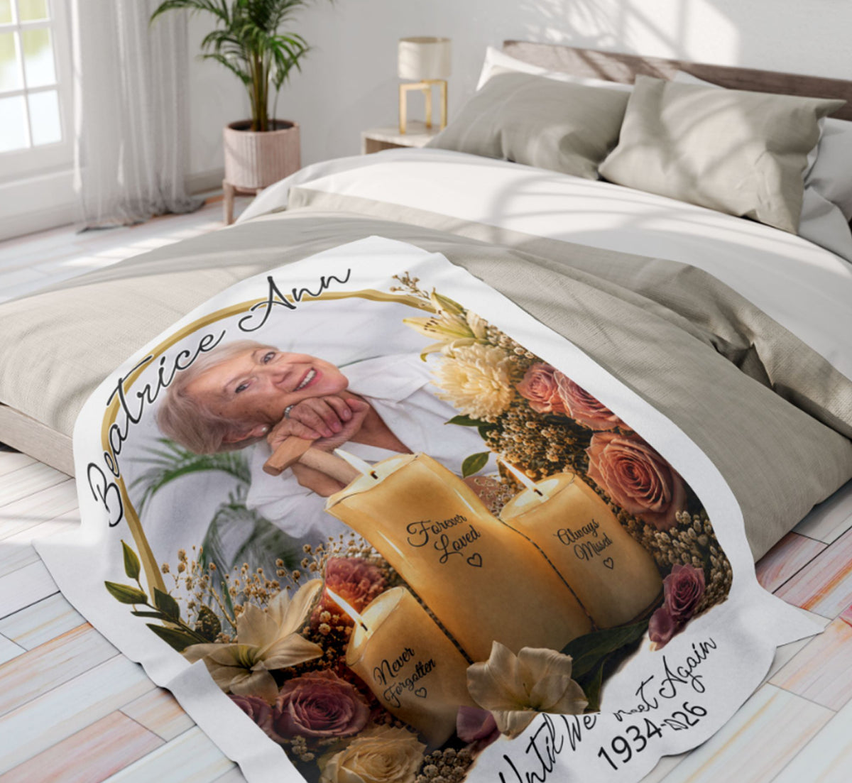 Personalized Memorial Until We Meet Again Photo Blanket