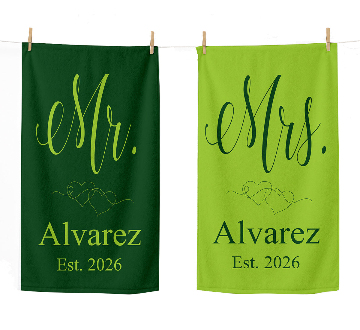 Personalized Mr and Mrs Beach Towel Set  | Honeymoon Gift