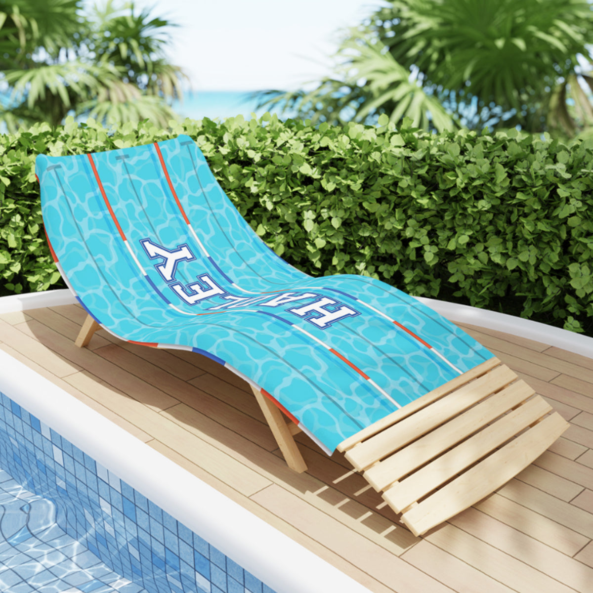 Personalized Swim Lane Towel with Name, Custom Olympia Pool Beach Towel, Swimmer Gift