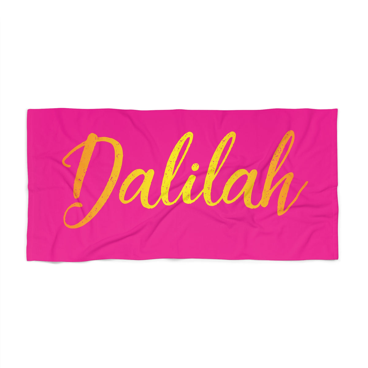 Personalized Script Name Beach Towel | Custom Gold Foil Style Towel