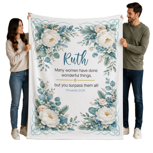 Personalized Proverbs 31 Name Blanket, Christian Gift for Her